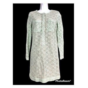 Victoria Beckham For Target Shift Dress  Mint‎ Green Eyelet Lace Overlay